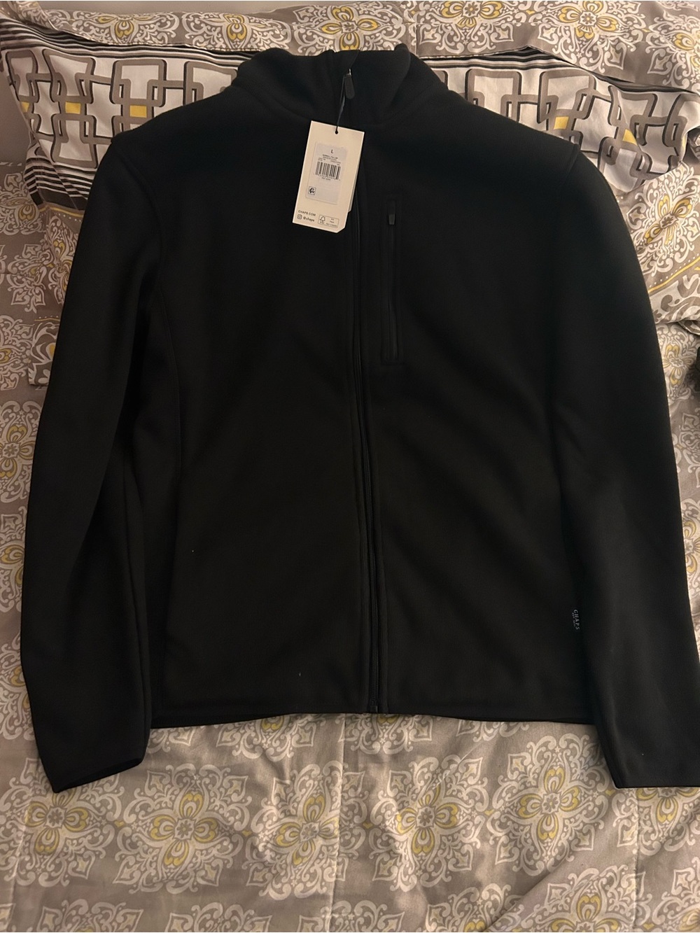 Chaps Black Full-Zip Hooded Jacket